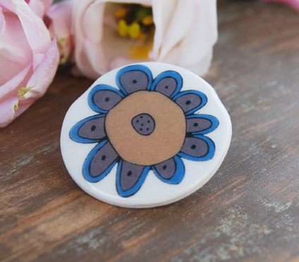 Brights Orange Flower Brooch