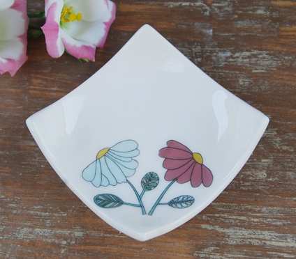 Red And Blue Flower Earring Dish